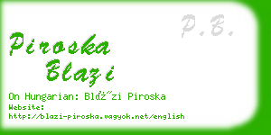 piroska blazi business card